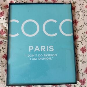 Coco Paris Fashion Quote Picture Frame